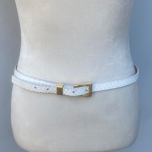 Michael Kors White python Belt with Gold Accent